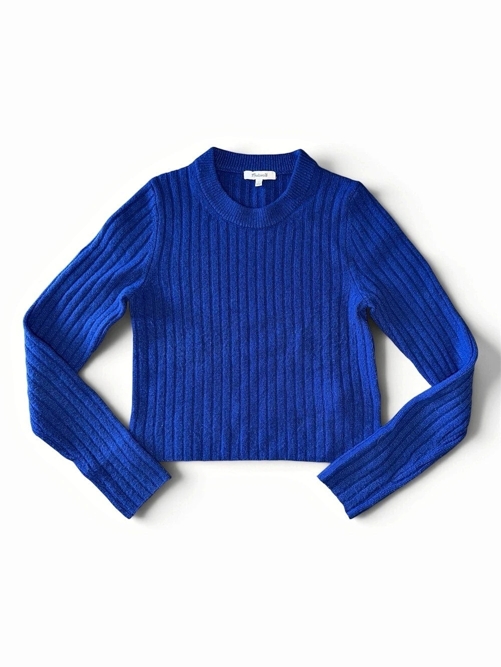Madewell Ribbed Crewneck Sweater Blue Size Small